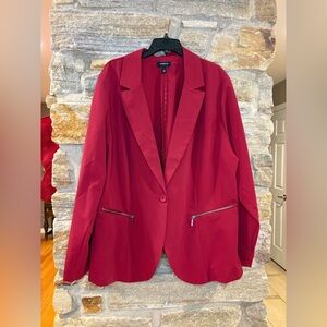 Torrid burgundy red lightweight single button blazer suit jacket size 4X